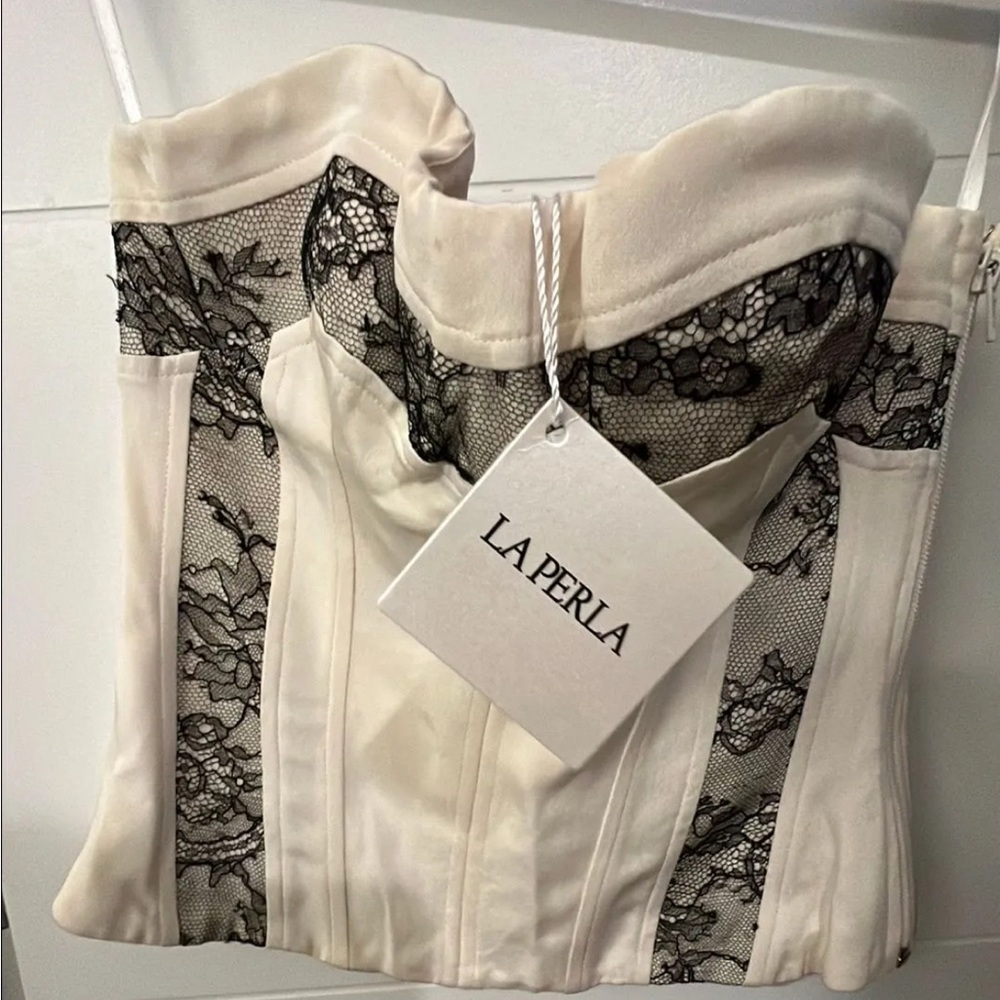 La Perla Ivory and Black Lace Corset